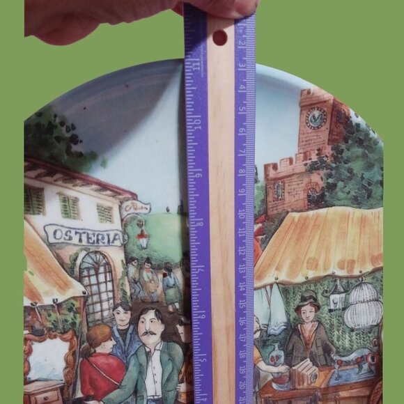 Brunelli Market Scene Italian Plates set of 2 - Picture 6 of 7